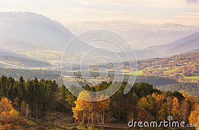 Fall in Oppdal, Norway Stock Photo