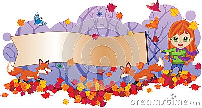 Fall Sale Banner Vector Illustration