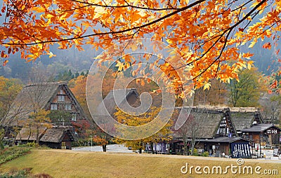 Fall season of Historic Villages of Shirakawa-go and Gokayama, J Editorial Stock Photo