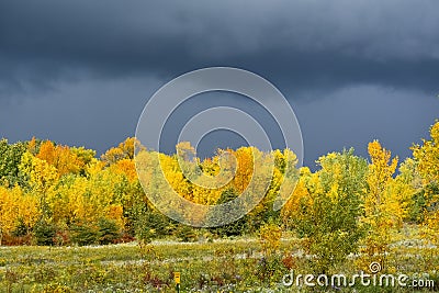 Fall Storm Clouds at High Cliff State Park. Sherwood, WI Stock Photo
