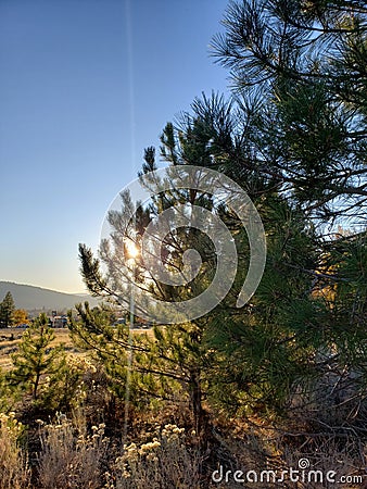 Fall sunsets in oregon Stock Photo