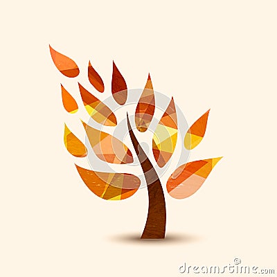 Fall tree symbol concept design for nature help Vector Illustration