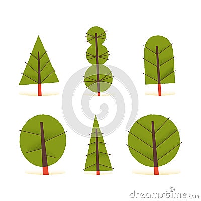 Fall Trees Cartoon Illustration