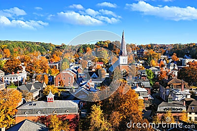 Fall view over the historic city of Montpelier, Vermont, USA Stock Photo