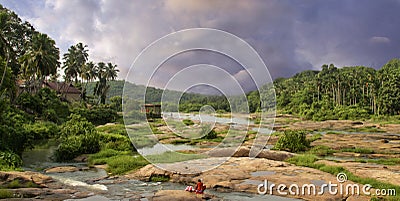 Thirparappu Waterfalls, Kanyakumari district, Tamil Nadu state, India. Stock Photo