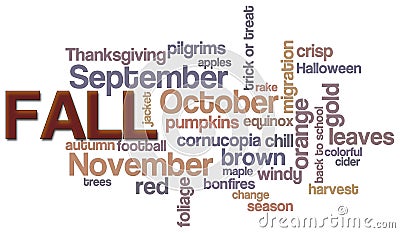 Fall Word Cloud Stock Photo