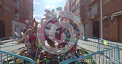 Falla DE Valencia, Spanje, het Reizen van 14-3-2017 van een beeldhouwwerk van de vieringen van Valencia stock video Falla DE Valencia, Spanje, het Reizen van 14-3-2017 van een beeldhouwwerk van de vieringen van Valencia stock video