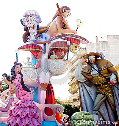 Fallas fest figures on Valencia province Stock Photo