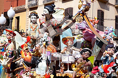Fallas fest figures on Valencia province Stock Photo