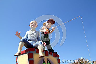 Fallas Valencia papier mache popular fest figures Editorial Stock Photo