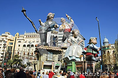 Fallas in Valencia, Spain Editorial Stock Photo