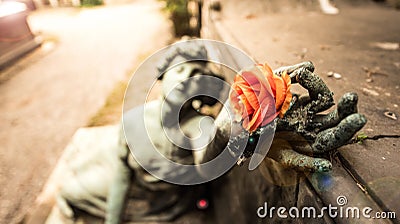 Fallen Angel Statue Stock Photo