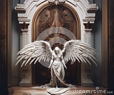 Fallen angel statue sculpture Stock Photo