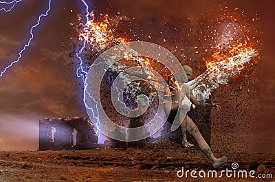 Fallen Angel Stock Photo