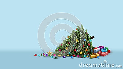 Fallen Christmas Tree Stock Photo