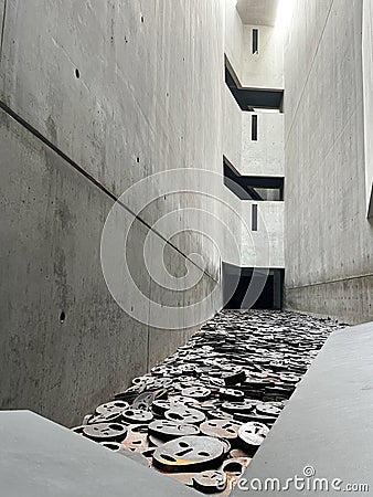 fallen faces from the installation in memory at the Jewish Museum in Berlin, Germany Editorial Stock Photo