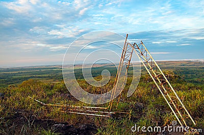 Fallen FARC Radio Tower Stock Photo