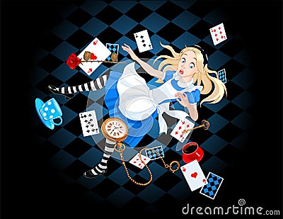 Falling Alice Vector Illustration