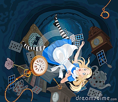 Falling Alice Vector Illustration