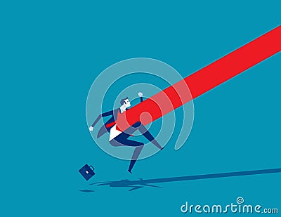 The Falling arrow shot. Accident and Dissater concept Vector Illustration