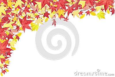 Falling autumn leaves border Stock Photo