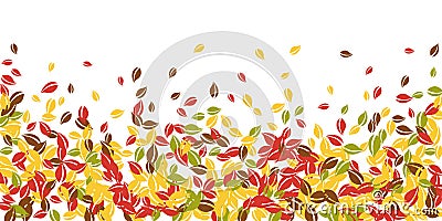 Falling autumn leaves. Red, yellow, green, brown c Vector Illustration