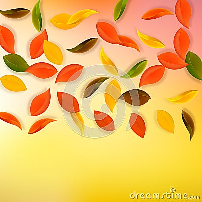 Falling autumn leaves. Red, yellow Vector Illustration