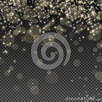 Falling Bokeh and Sparkles Vector Illustration