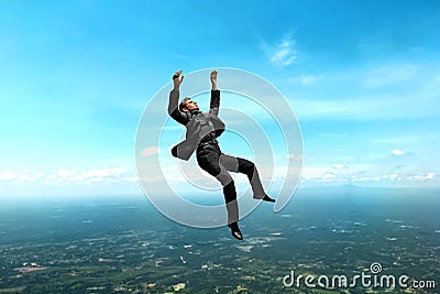 Falling business man 3d illustrations Cartoon Illustration