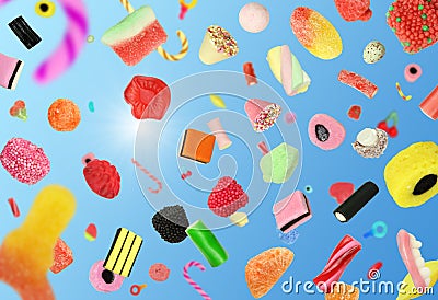 Falling Candy Stock Photo