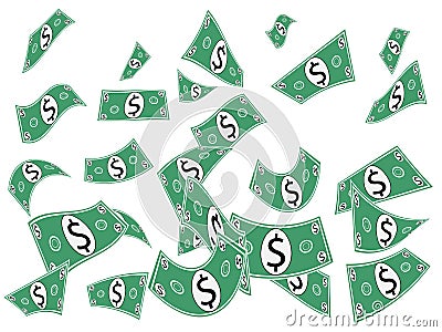 Falling Cash Paper Money Vector Illustration