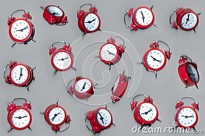 Falling clocks Stock Photo