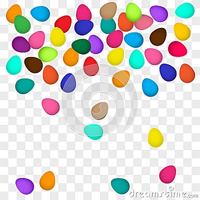 Falling colorful Easter eggs. Vector illustration Cartoon Illustration