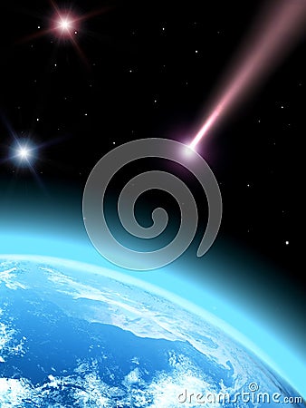 Falling comet Stock Photo