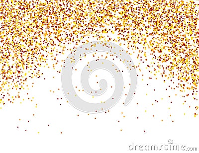 Falling confetti. Red, yellow and orange dots Vector Illustration