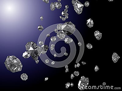 Falling diamonds Stock Photo