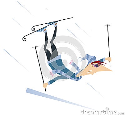 Skier man isolated illustration Vector Illustration