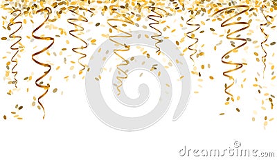 Falling gold confetti Vector Illustration