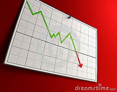 Falling graph Stock Photo