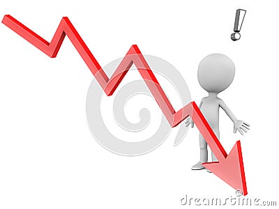 Falling graph Stock Photo