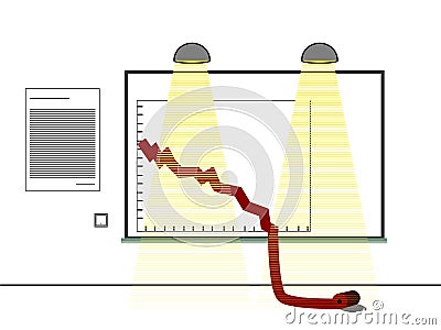 Falling graph Stock Photo