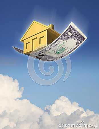 Falling Home Prices Cartoon Illustration