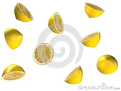 Falling lemons Cartoon Illustration