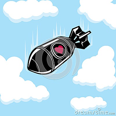 Falling love bomb Vector Illustration