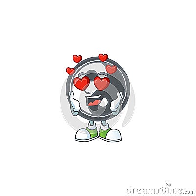 Falling in love cute yin yang cartoon character design Vector Illustration