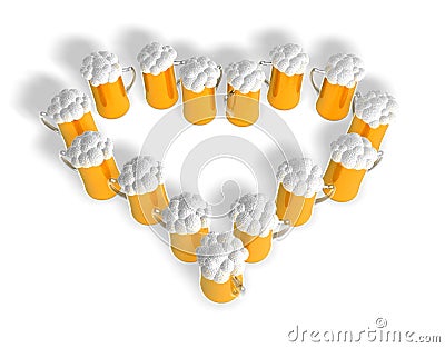 Falling love to beer Stock Photo