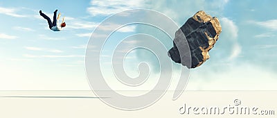 Falling man from sky Stock Photo