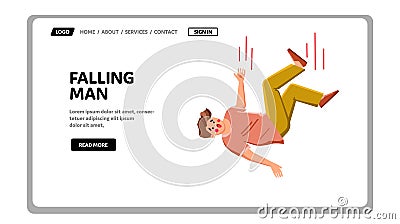 falling man vector Cartoon Illustration