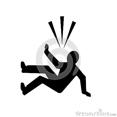 Falling person silhouette icon Vector Illustration