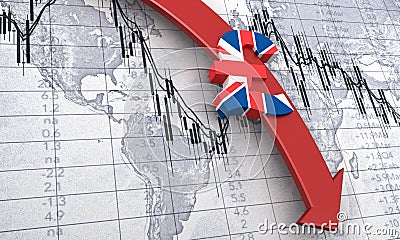 Falling Pound price Stock Photo